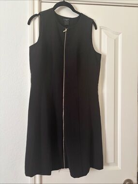 Ann Taylor Sleeveless Black Zip-Front Women's Dress